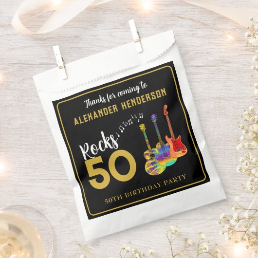 Rock and Roll 50ste verjaardagsfeestje Dank je Bedankzakje (Geknipt)