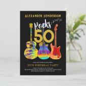 Rock and Roll 50ste verjaardagsfeestje Kaart (Staand voorkant)