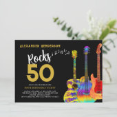 Rock and Roll 50ste verjaardagsfeestje Kaart (Staand voorkant)