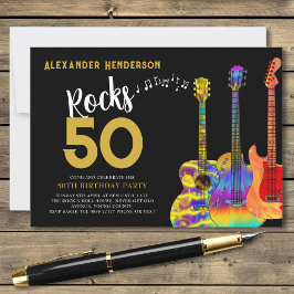 Rock and Roll 50ste verjaardagsfeestje Kaart