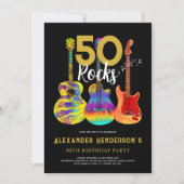 Rock and Roll 50ste verjaardagsfeestje Kaart (Voorkant)
