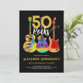 Rock and Roll 50ste verjaardagsfeestje Kaart (Staand voorkant)