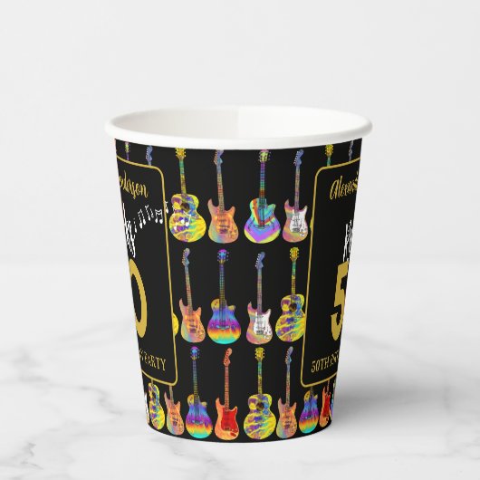 Rock and Roll 50ste verjaardagsfeestje Papieren Bekers (Links)
