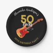 Rock and Roll 50ste verjaardagsfeestje Papieren Bordje (Voorkant)
