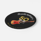 Rock and Roll 50ste verjaardagsfeestje Papieren Bordje (Gekanteld)