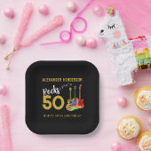 Rock and Roll 50ste verjaardagsfeestje Papieren Bordje (Feest)