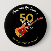 Rock and Roll 50ste verjaardagsfeestje Ronde Button 4,0 Cm (Voorkant)