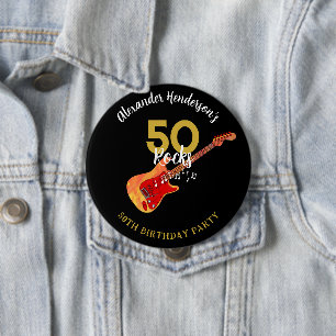 Rock and Roll 50ste verjaardagsfeestje Ronde Button 4,0 Cm