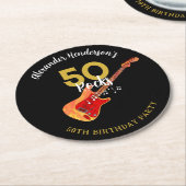 Rock and Roll 50ste verjaardagsfeestje Ronde Kartonnen Onderzetter (Gebogen)