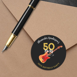 Rock and Roll 50ste verjaardagsfeestje Ronde Sticker