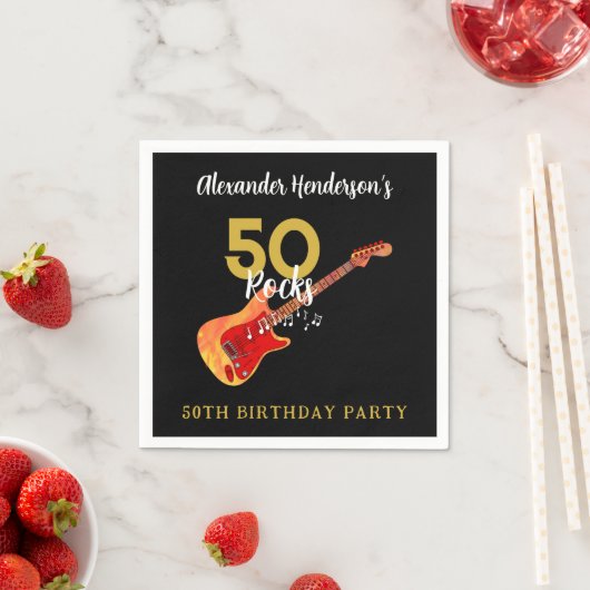 Rock and Roll 50ste verjaardagsfeestje Servet (Insitu)
