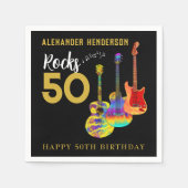 Rock and Roll 50ste verjaardagsfeestje Servet (Voorkant)