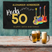 Rock and Roll 50ste verjaardagsfeestje voor hem Spandoek
