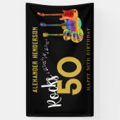 Rock and Roll 50ste verjaardagsfeestje voor hem Spandoek (Verticaal)