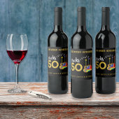 Rock and Roll 50ste verjaardagsfeestje Wijn Etiket