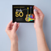 Rock and Roll 50th Birthday Party Budget Flyer (Hand)