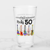 Rock and Roll 50th Verjaardag voeg Naam toe Glas (Voorkant)