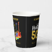 Rock and Roll 50th Verjaardagsfeestnaam Papieren Bekers (Rechts)