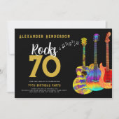 Rock and Roll 70ste verjaardagsfeestje Kaart (Voorkant)
