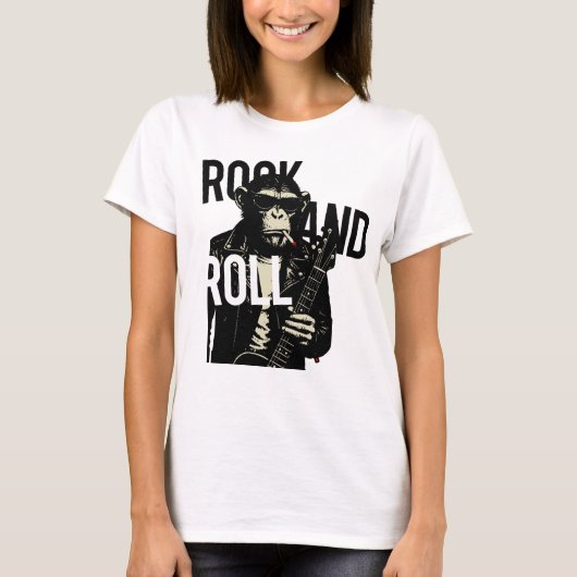 Rock and roll aap rebel t-shirt (Voorkant)