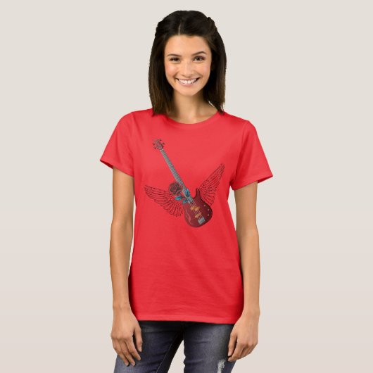 Rock and Roll Angel Bass T-shirt (Voorkant volledig)