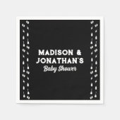 Rock and Roll Baby shower Edgy Zwart & Wit Servet (Voorkant)