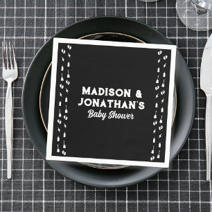 Rock and Roll Baby shower Edgy Zwart & Wit Servet