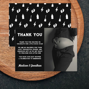 Rock And Roll Baby Shower Little Rock Star Bedankkaart