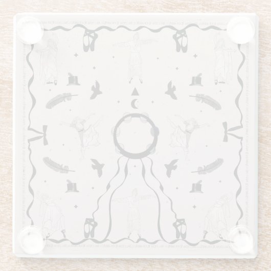 Rock and Roll Ballerina II Glazen Onderzetter (Achterkant)