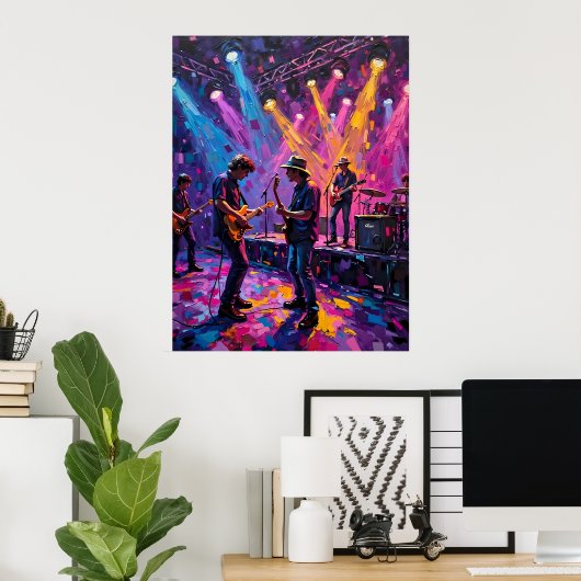 Rock and Roll Band Poster (Thuiskantoor)