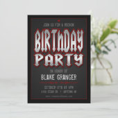 Rock and Roll Birthday Party Invitation Kaart (Staand voorkant)