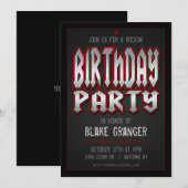 Rock and Roll Birthday Party Invitation Kaart (Voorkant / Achterkant)