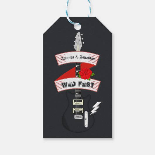 Rock and Roll Bruiloft  Cadeaulabel (Voorkant)