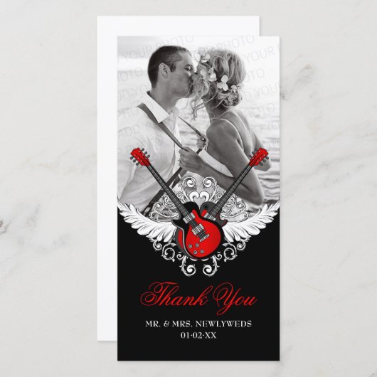 Rock and Roll Bruiloft Dank u Bedankkaart (Voorkant / Achterkant)