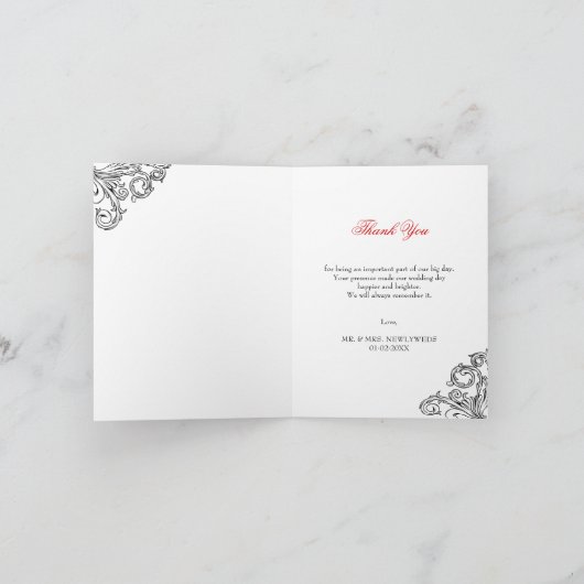 Rock and Roll Bruiloft Dank u Bedankkaart (Binnen)