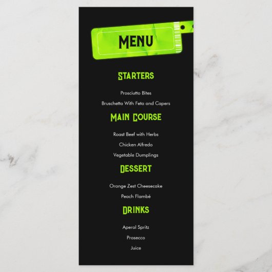 Rock and Roll Bruiloft Festival Bruiloft Menu (Voorkant)