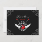Rock and Roll Bruiloft RSVP-kaart RSVP Kaartje (Voorkant)