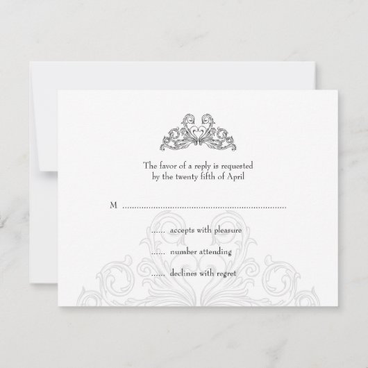 Rock and Roll Bruiloft RSVP-kaart RSVP Kaartje (Achterkant)