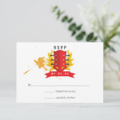 Rock and Roll Bruiloft RSVP Kaartje (Staand voorkant)