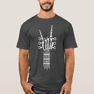 Rock and Roll Concert Buddy Guitar Neck Skeleton H T-shirt