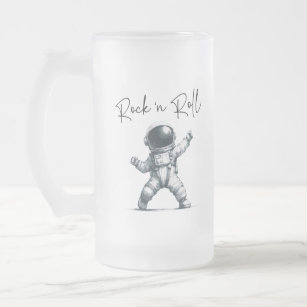 Rock and Roll Dancing Baby Astronaut Stein Matglas Bierpul