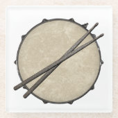 Rock and Roll Drummer Snare Drum Drumsticks Music Glazen Onderzetter (Voorkant)