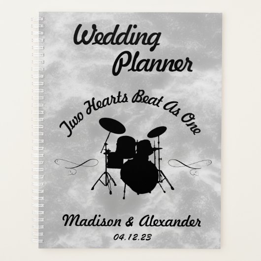Rock and Roll Drummer Wedding Musician Drum Kit Planner (Voorkant)