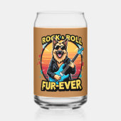 Rock and Roll Duitse Herder Retro Sunset Art Blikvorm Glas (Achterkant)
