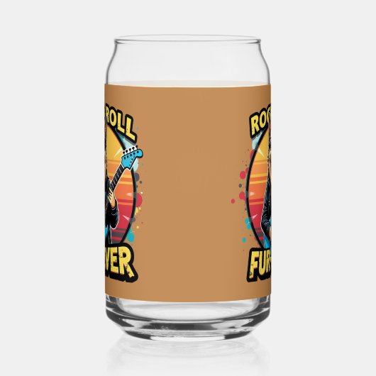 Rock and Roll Duitse Herder Retro Sunset Art Blikvorm Glas (Rechts)