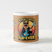Rock and Roll Duitse Herder Retro Sunset Art Grote Koffiekop (Voorkant)