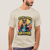 Rock and Roll Duitse Herder Retro Sunset Art T-shirt (Voorkant)