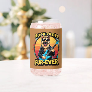 Rock and Roll Duitse Herdershond Retro Zonsonderga Blikvorm Glas