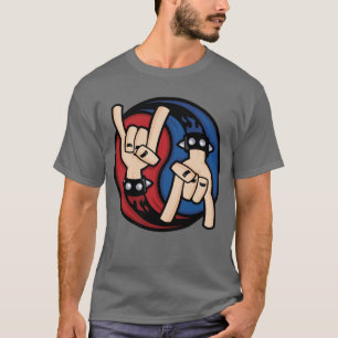 Rock and Roll Duivelhoorns Yin Yang T-shirt