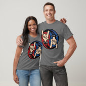 Rock and Roll Duivelhoorns Yin Yang T-shirt (Unisex)